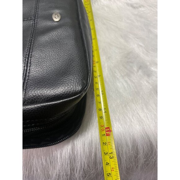 Black Faux Leather Bible Organizer Bag With Multiple Compartments & Zipper Closu - Picture 9 of 10